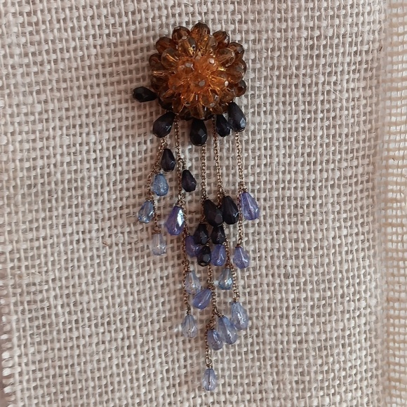 Gold Tone Vintage Grape Vine Sunburst Brooch - Picture 1 of 8